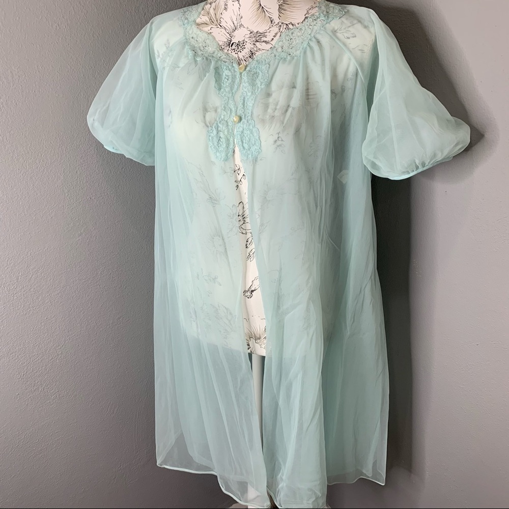 Vintage Kayser Lingerie Sheer Nightgown Mint SM